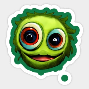 Green Friendly Monster Sticker